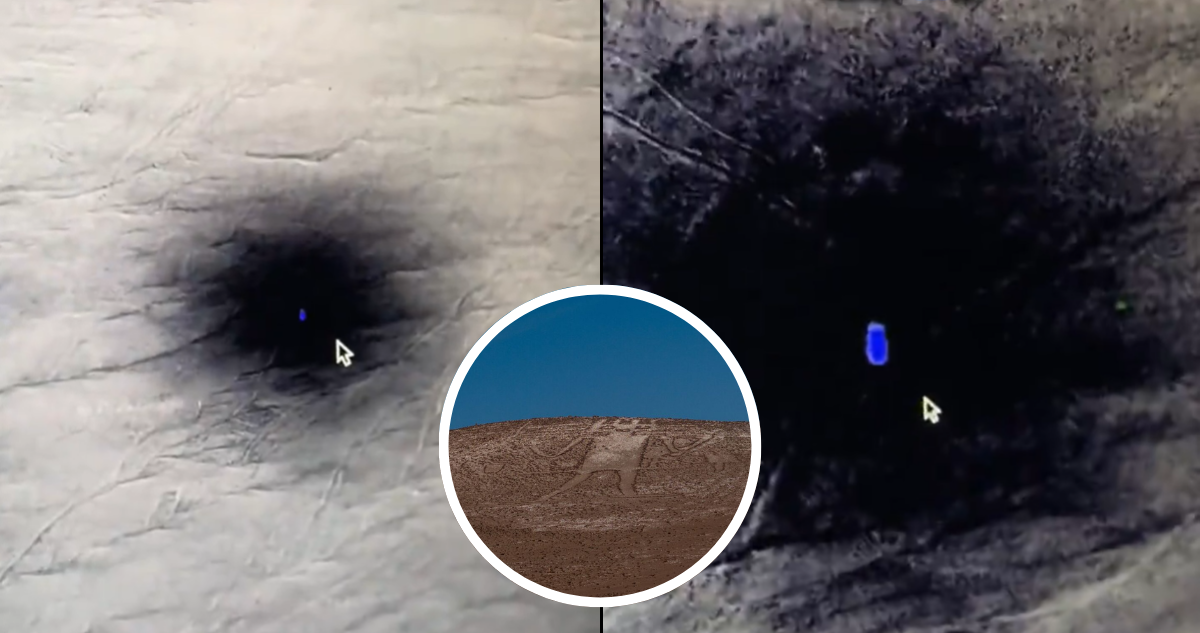 Punto negro de Google Earth en desierto de Atacama