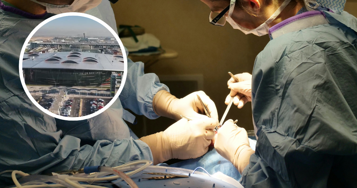 Foto de contexto de cirugía y aeropuerto de Santiago