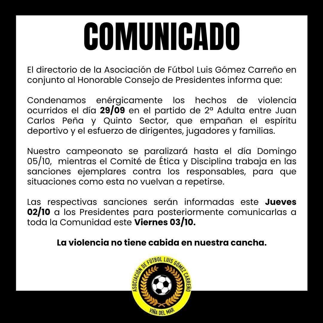 Riña en fútbol amateur en Viña del Mar