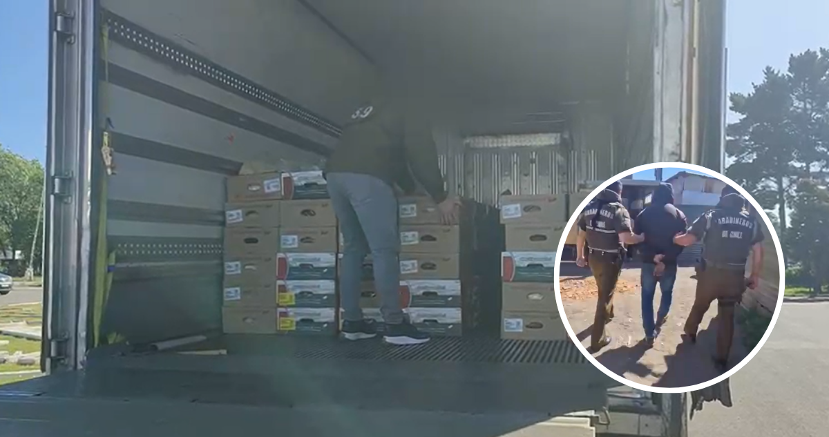 Roban camión con 9 mil kilos de carne en San Pedro de la Paz: un detenido y 150 cajas recuperadas