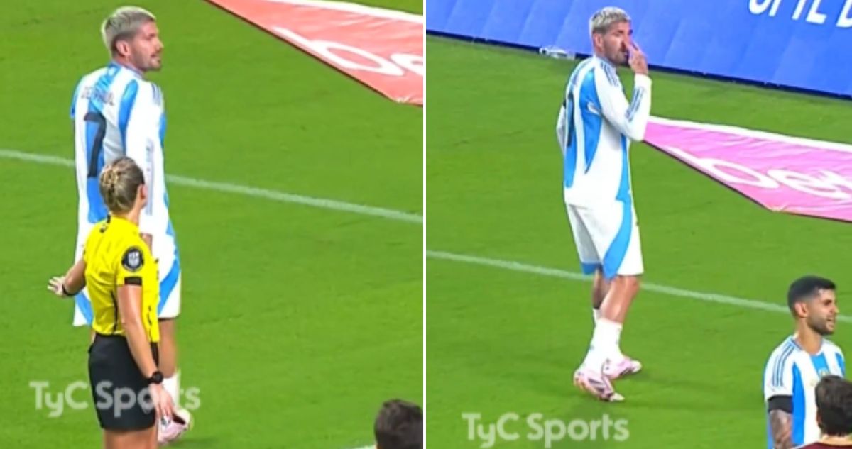 Rodrigo de Paul se burla de venezolano en pleno partido amistoso