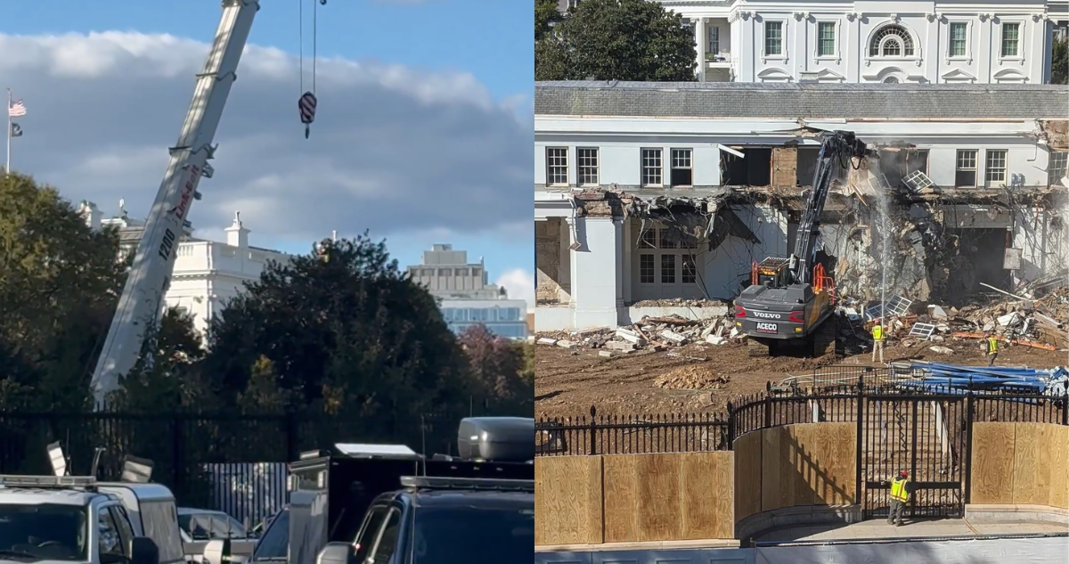 Comienzan a demoler parte de la Casa Blanca para construir el salón de baile de Trump