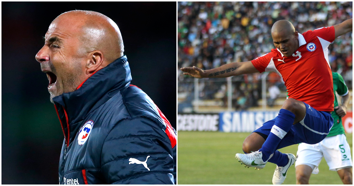 Sampaoli y Humberto Chupete Suazo en foto de contexto