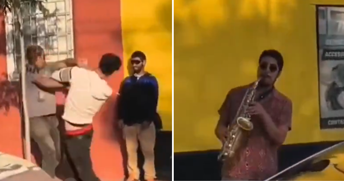 Saxofonista musicalizó pelea