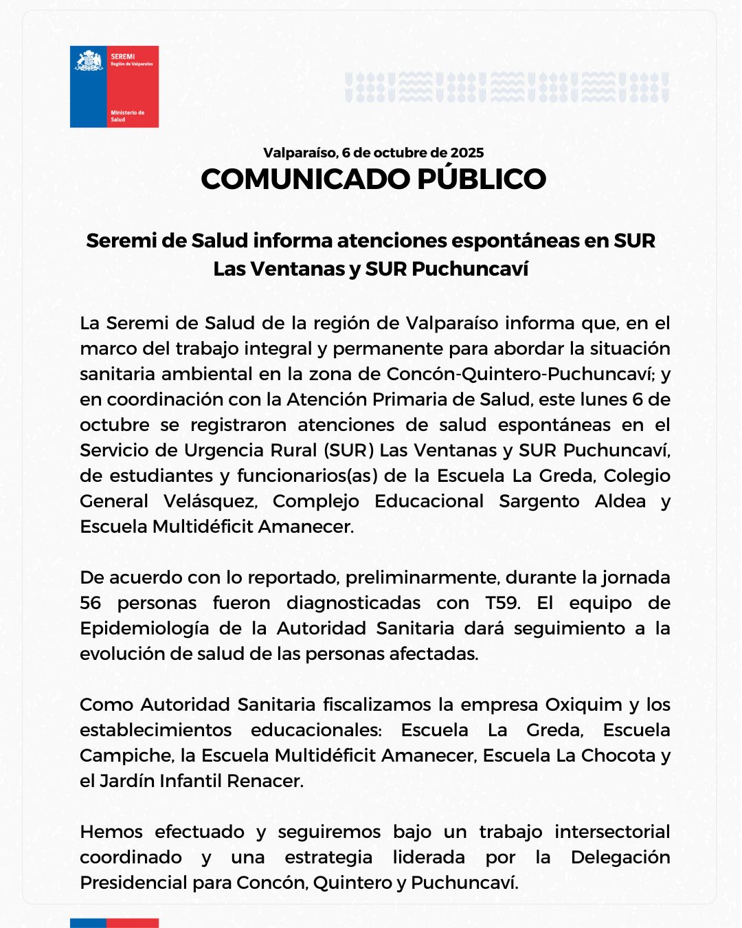 Episodio de contaminación en Puchuncaví