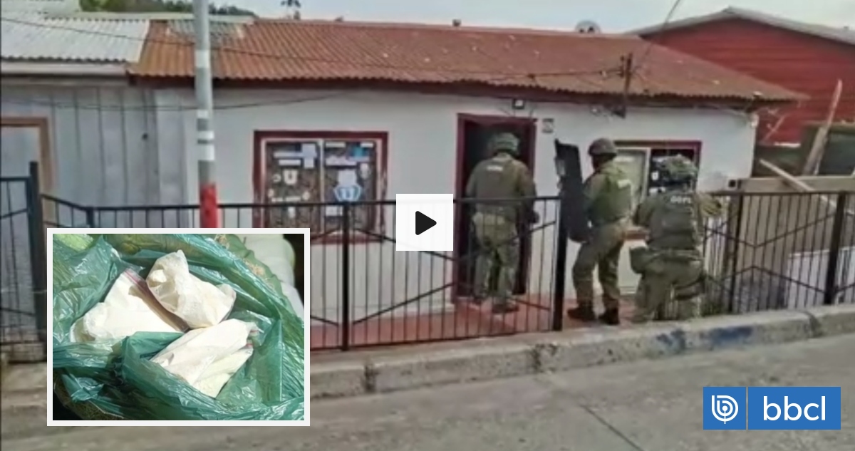 VIDEO ️| Tres detenidos tras allanamientos en dos viviendas de Lirquén por venta de drogas