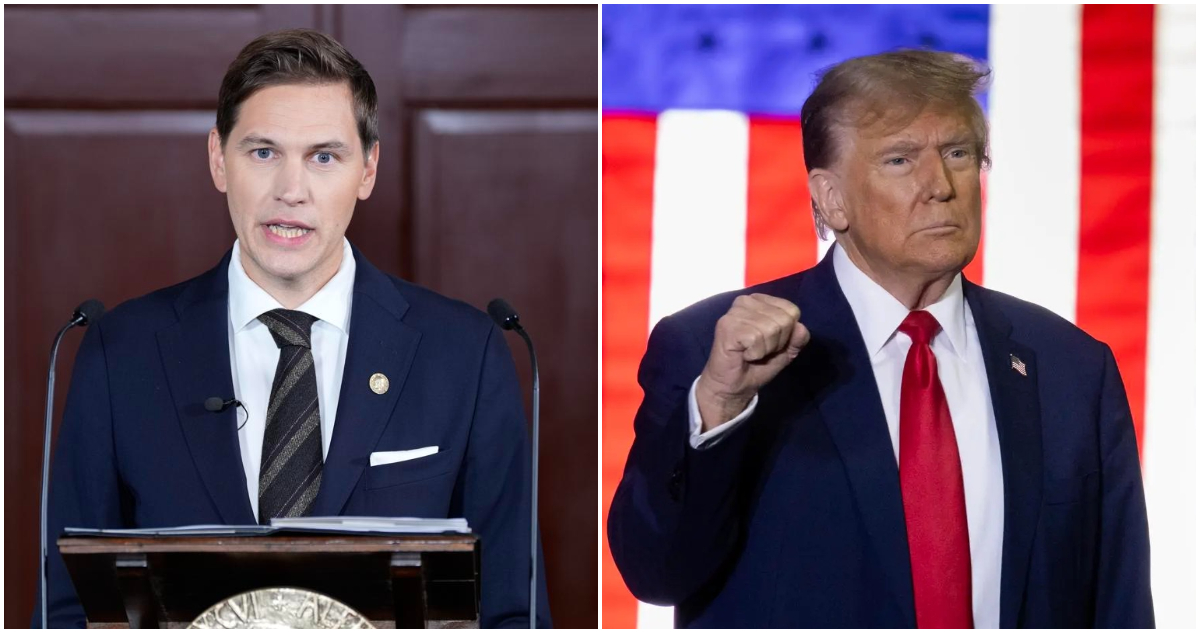 El presidente del Comité, Jorgen Watne Frydnes, y el presidente de EEUU, Donald Trump