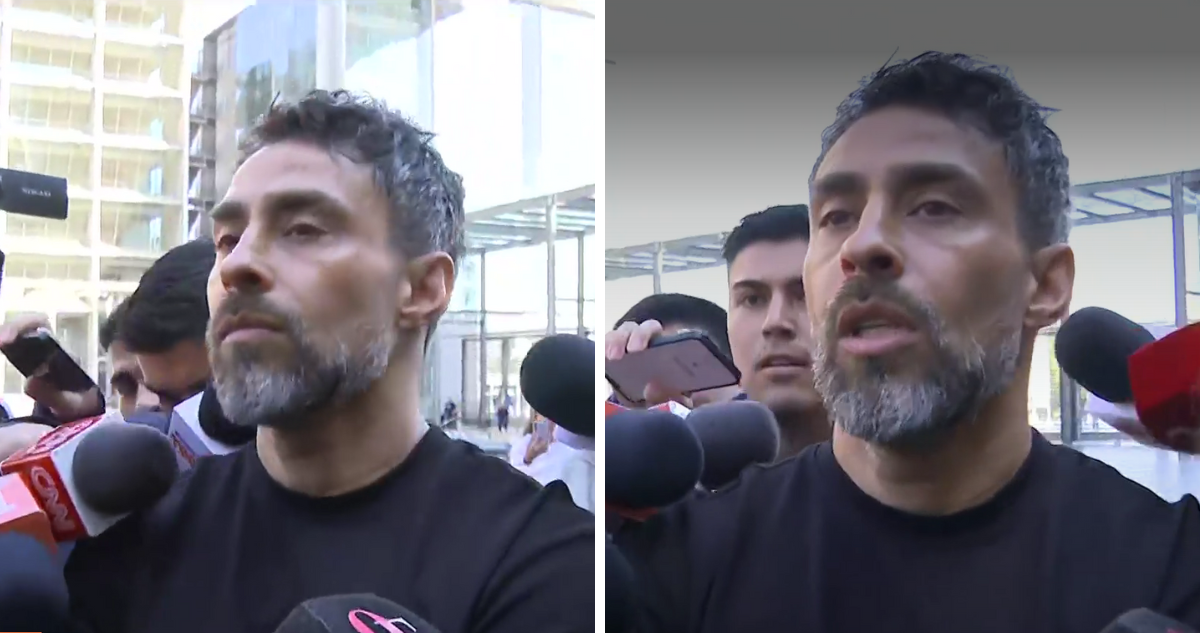 Jorge Valdivia en su llegada al centro de justicia