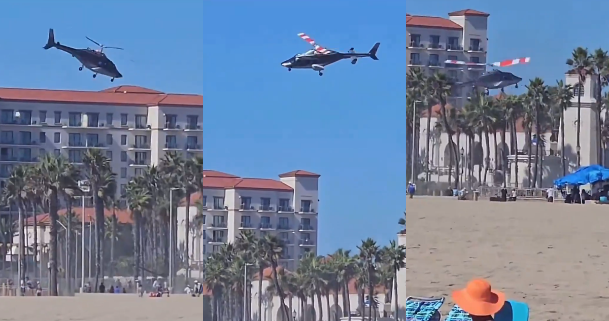 VIDEO | Captan impactante caída de helicóptero en playa de California: hay 5 personas heridas