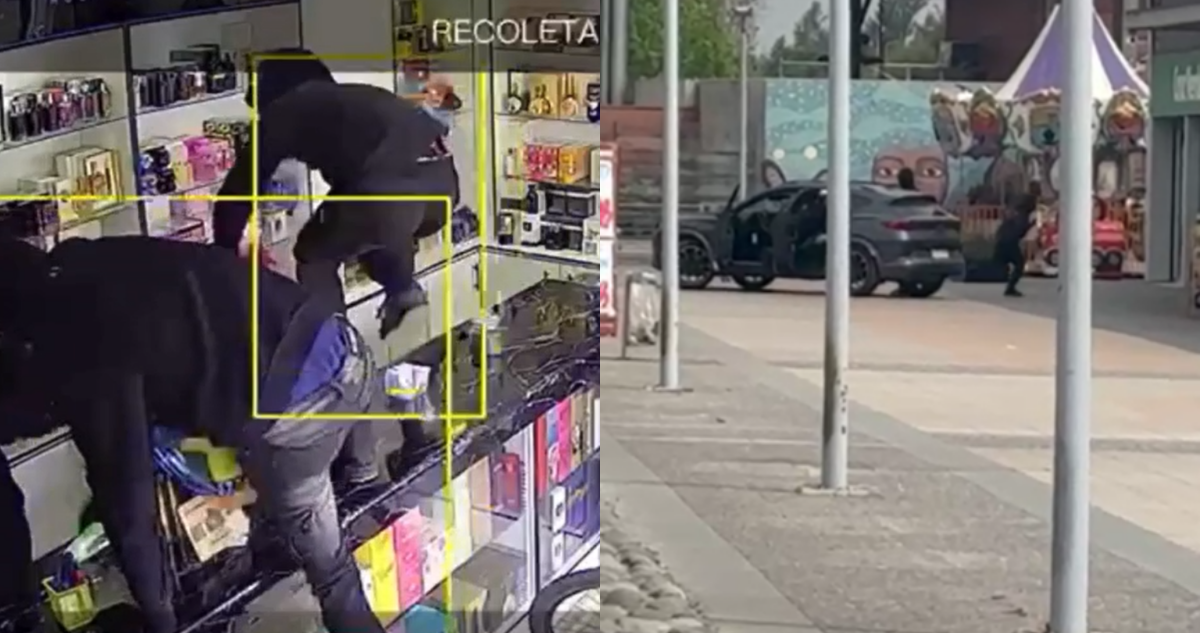 VIDEO | Ladrones golpean e intimidan con armas a vigilante en violento asalto a perfumería en Recoleta