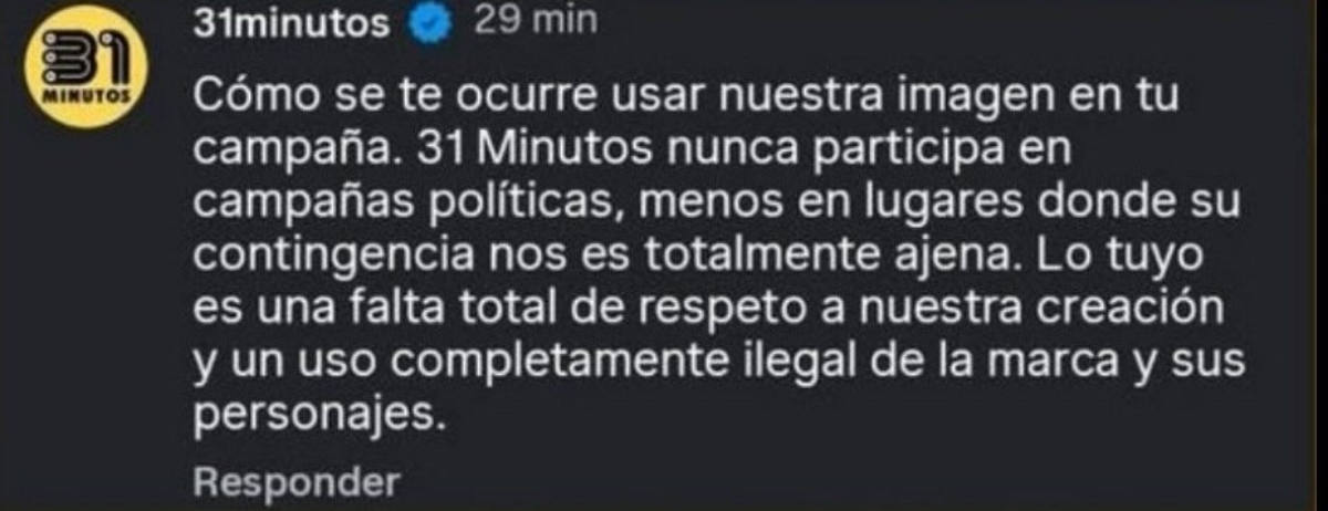 31 Minutos denuncia a candidato presidencial colombiano por uso ilegal de sus personajes