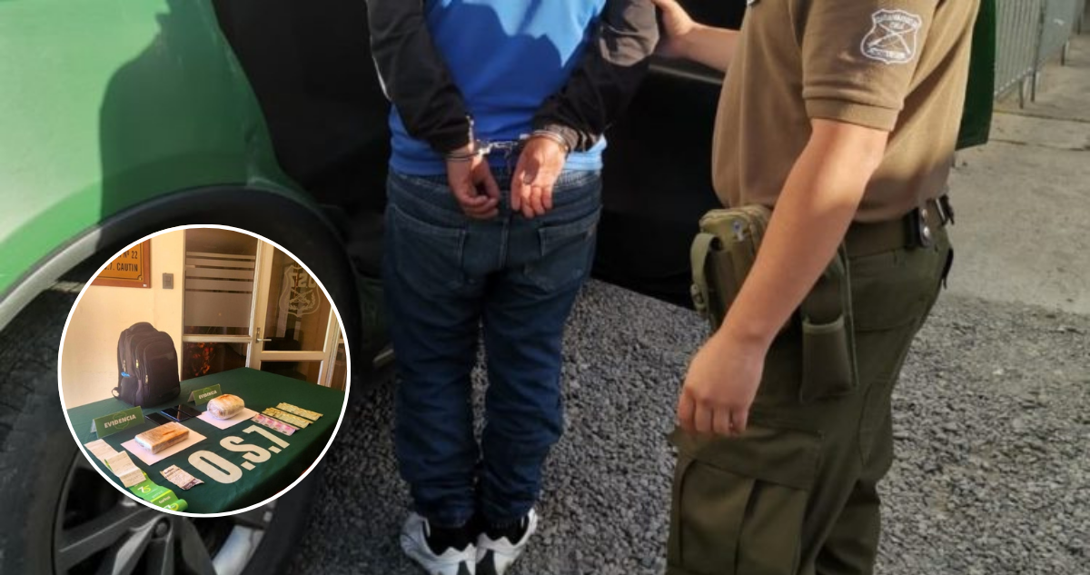 Detienen a extranjero con más de 3 kilos de drogas a bordo de bus en La Araucanía