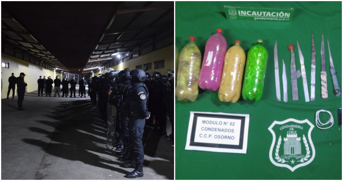 Allanamiento en módulo 2 de la cárdel de Osorno