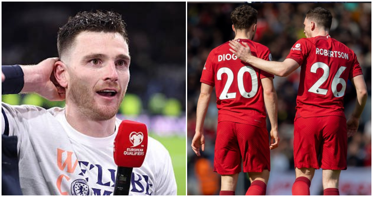Andy Robertson recuerda a Diogo Jota su excompañero y amigo en el Liverpool