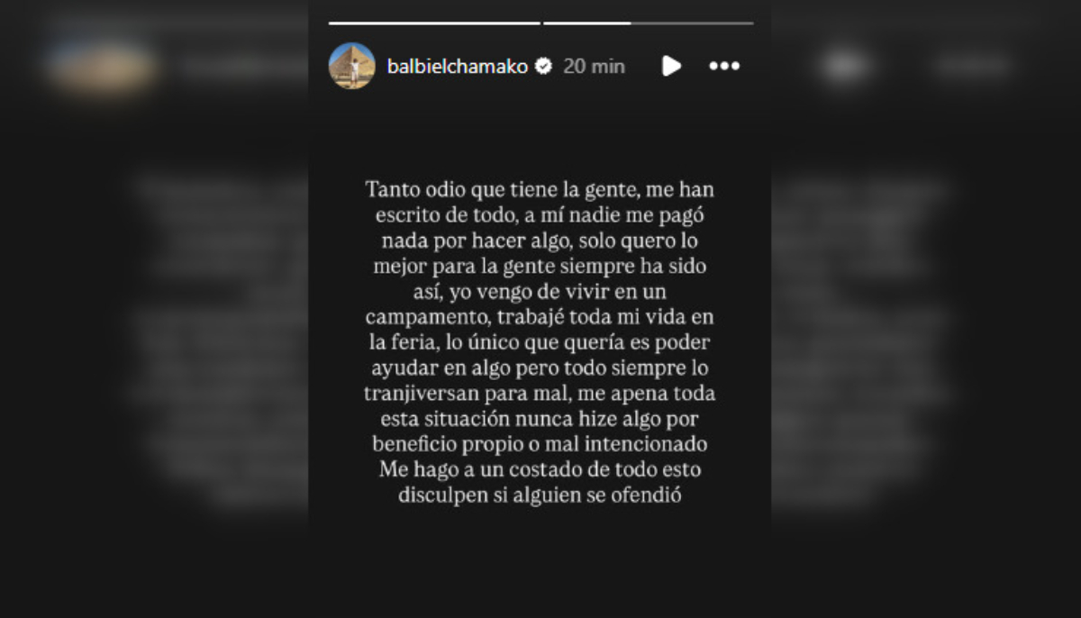 "Tanto odio que tiene la gente": Balbi El Chamako se defiende tras abrupta salida de comando de Jara