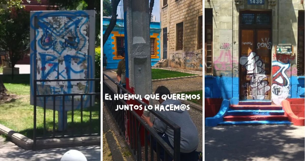 Monumentos históricos del Barrio Huemul fueron vandalizados por hinchas de La U.