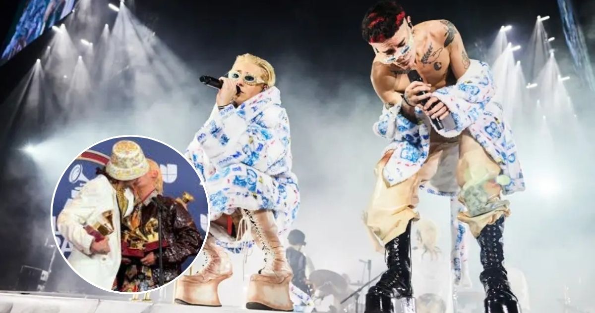 Ca7riel & Paco Amoroso coronan sus 5 Latin Grammy con apasionado beso frente a la prensa