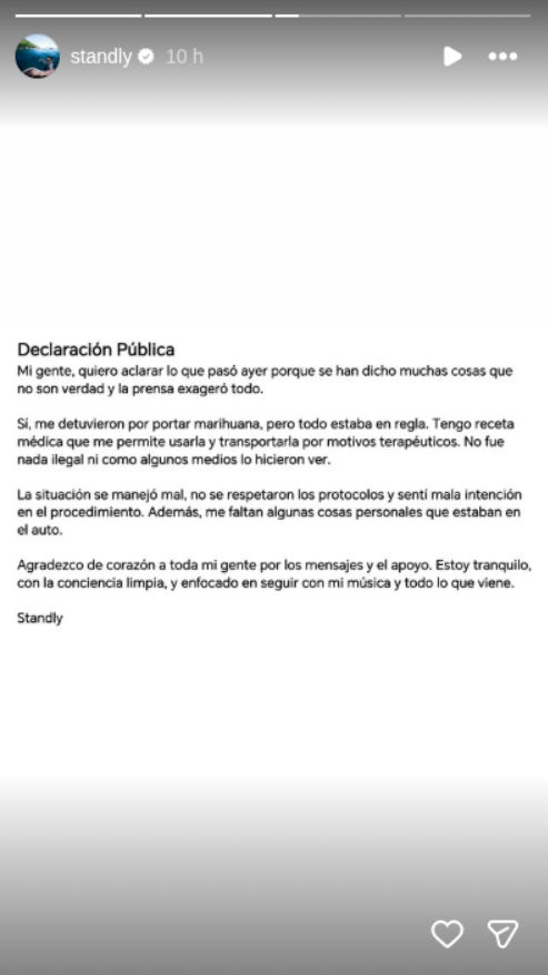 Captura de comunicado