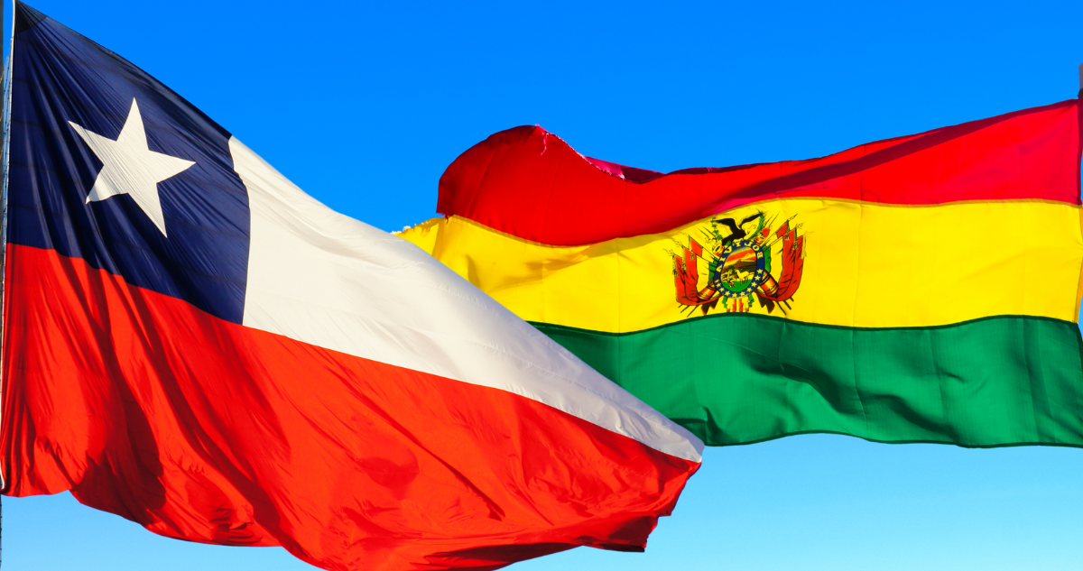 Banderas de Chile y Bolivia