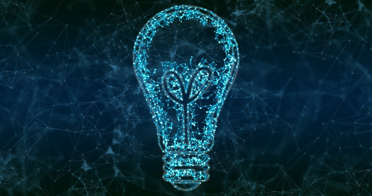 Foto de contexto de una ampolleta iluminada