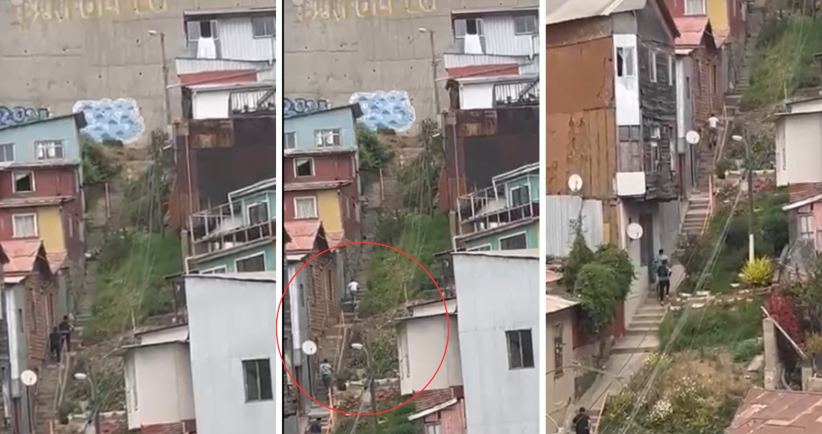 “¡No te quiero disparar por la espalda!: Captan detención de asaltante de Servipag en Valparaíso