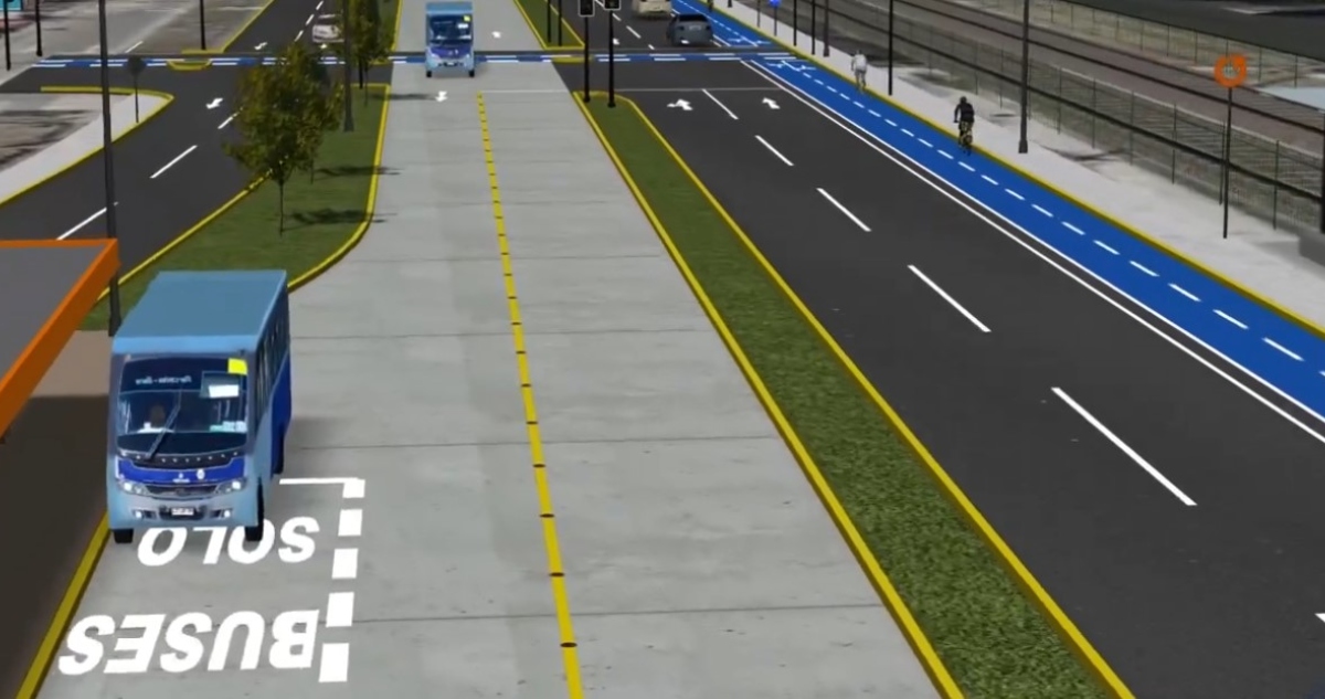 Corredor de transporte público en la Ruta 160