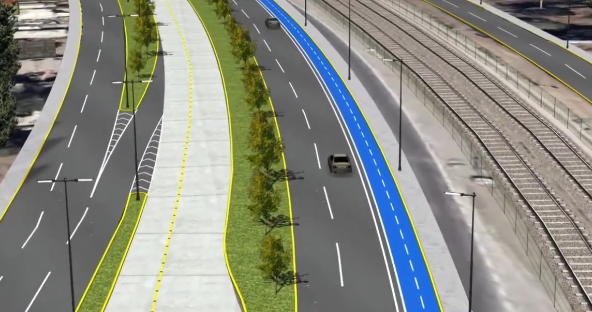 Corredor de transporte público en la Ruta 160