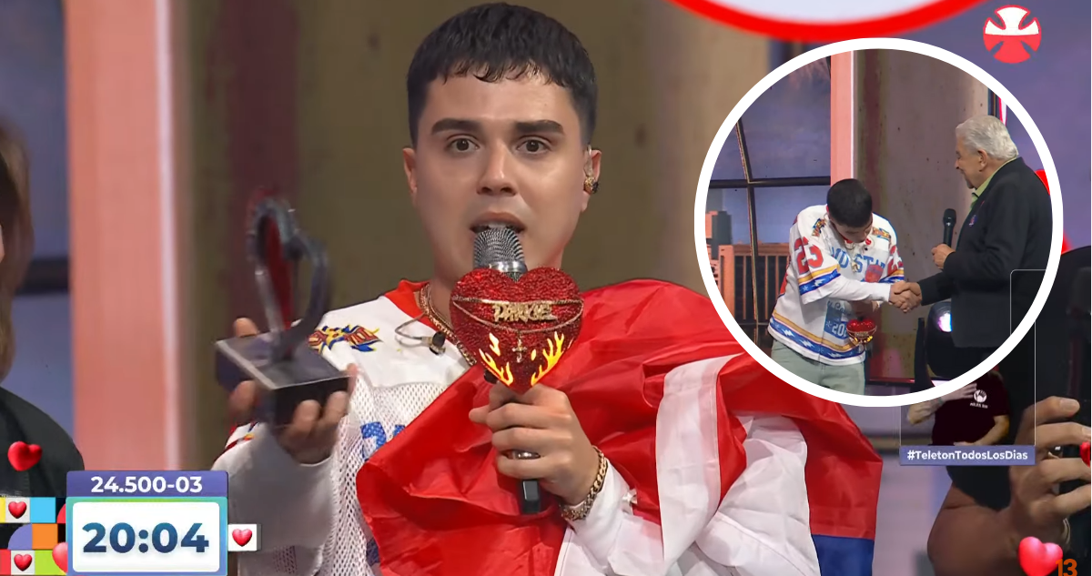 Darkiel en Teletón en referencia a su donación