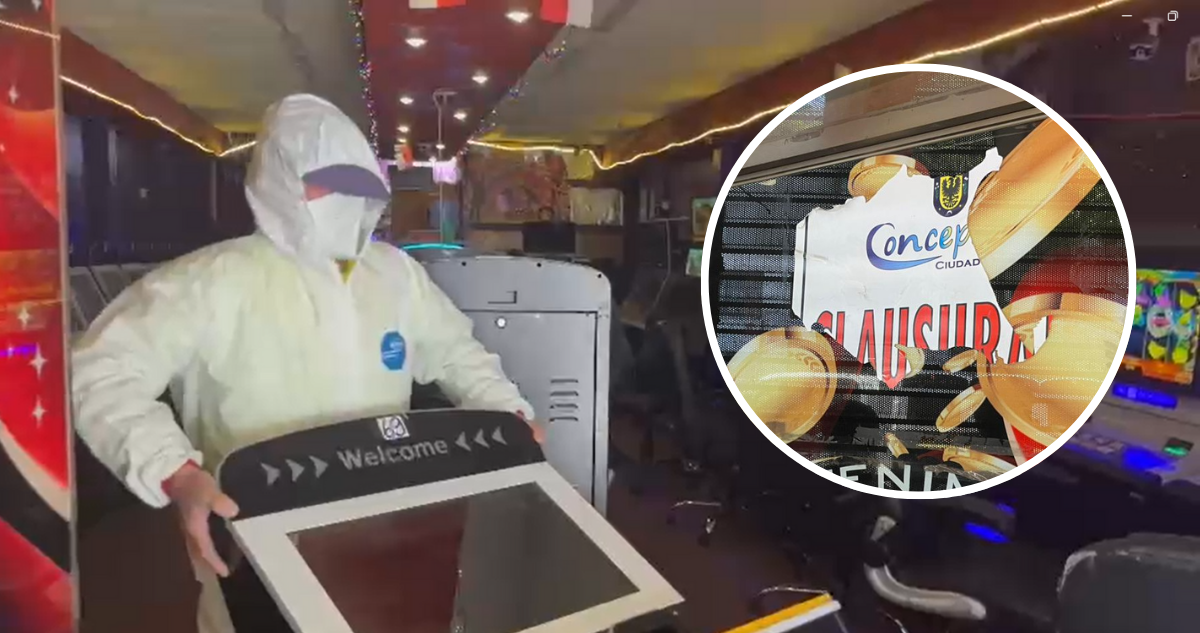 Desbaratan casino ilegal que operaba en pleno centro de Concepción: tenía el sello de clausurado roto