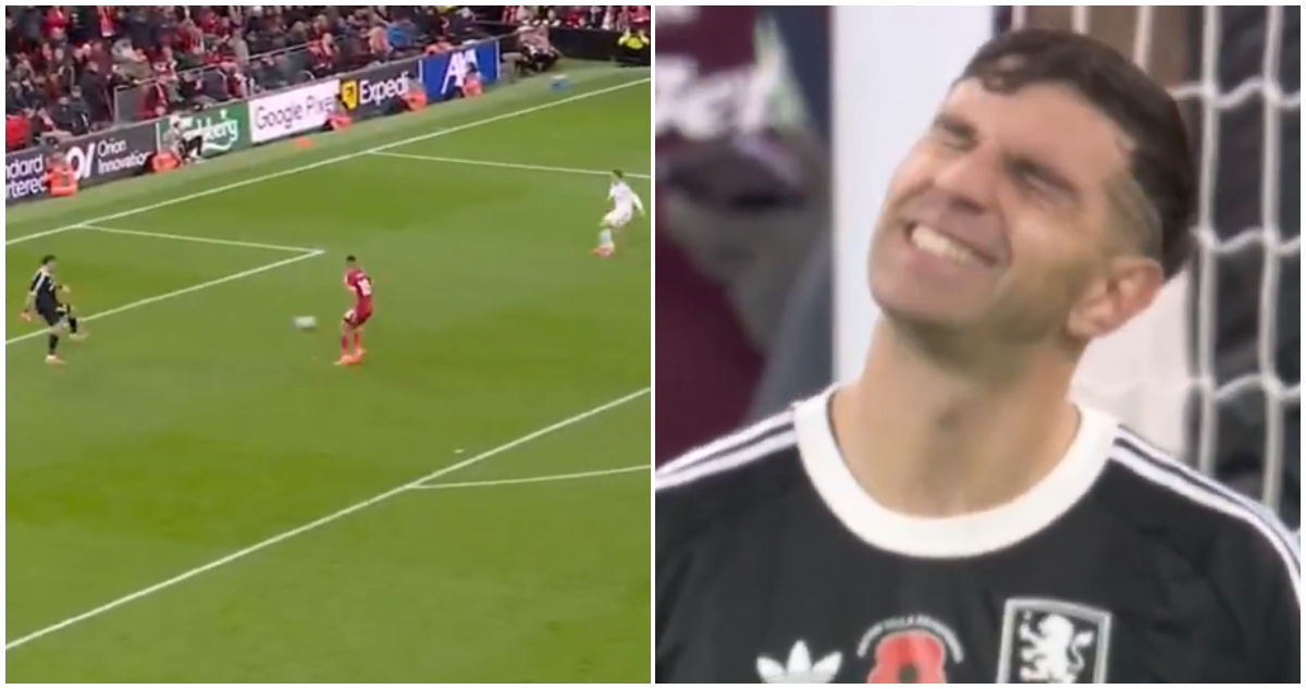 Dibu Martínez y su error en el Liverpool Aston Villa