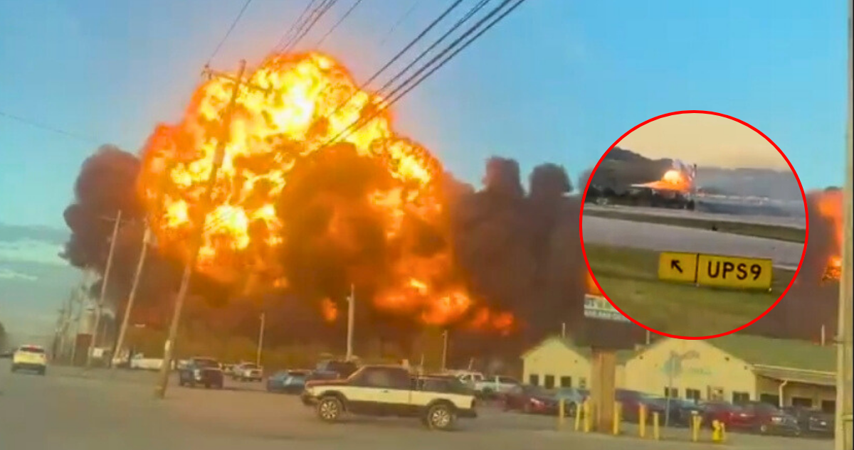 Avión de carga se estrella en aeropuerto de Kentucky en EEUU: explosión fue captada por residentes