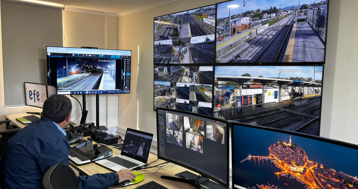 EFE Sur presenta Central de Monitoreo con IA para mejorar seguridad ferroviaria de Bío Bío a Los Lagos