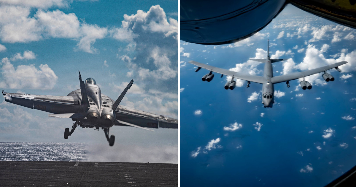 Bombarderos de EEUU en el Caribe. frente a Venezuela