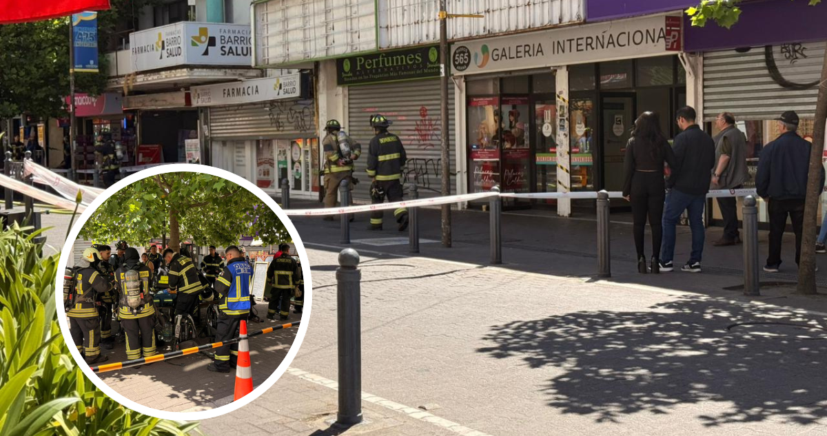Bomberos durante emergencia en Galería Internacional de Concepción.