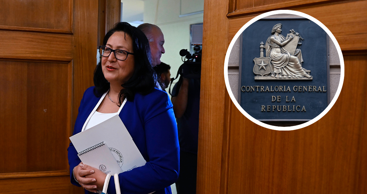 Foto de contexto de Dorothy Pérez y de fachada de la Contraloría