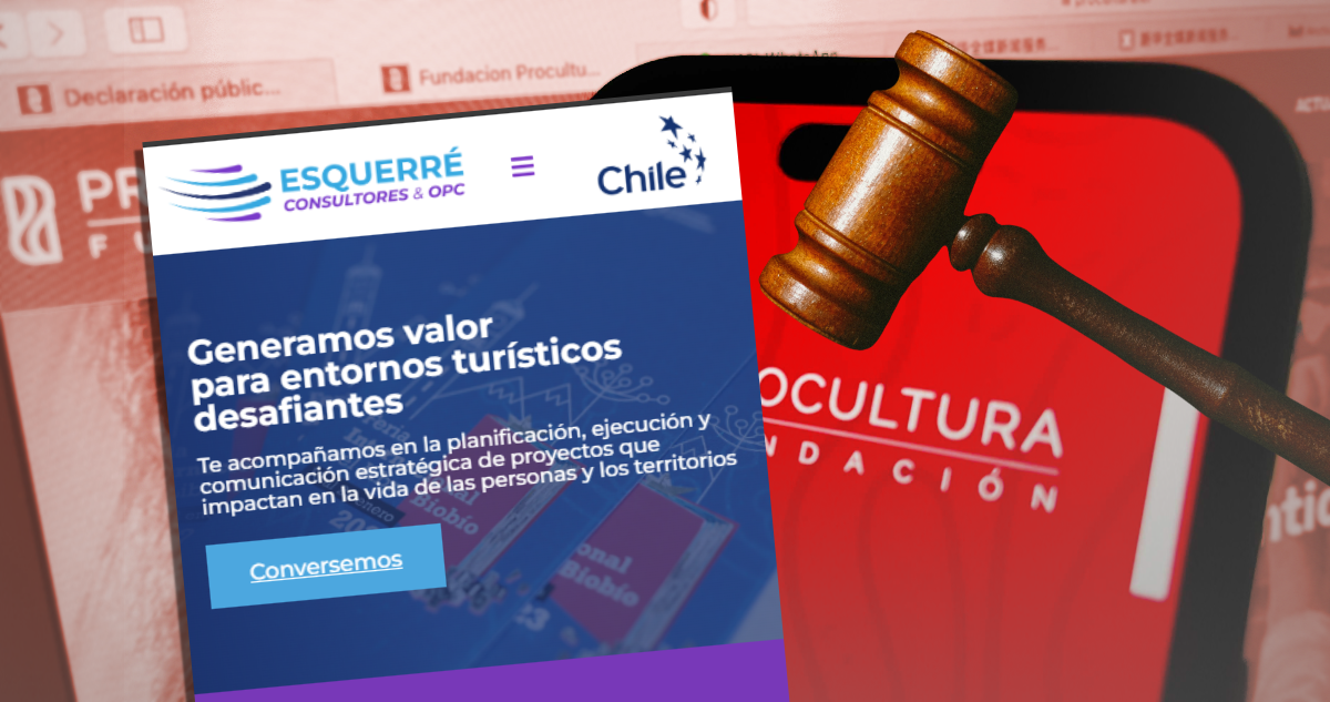 Se ve página de ProCultura y Esquerré con mazo.