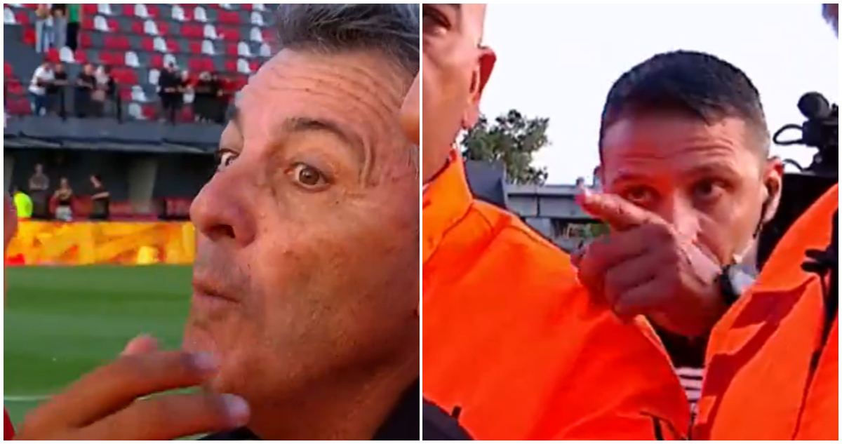 ex DT de La U Frank Kudelka y árbitro Andrés Gariano