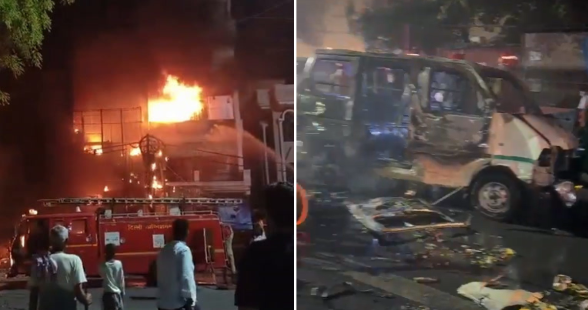 Imágenes de explosión en Nueva Delhi