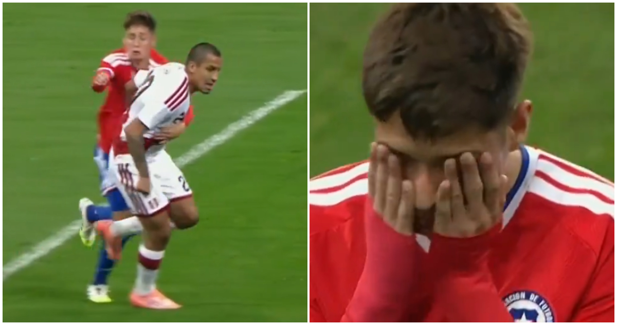 falta y roja de Iván Román en duelo entre Chile y Perú