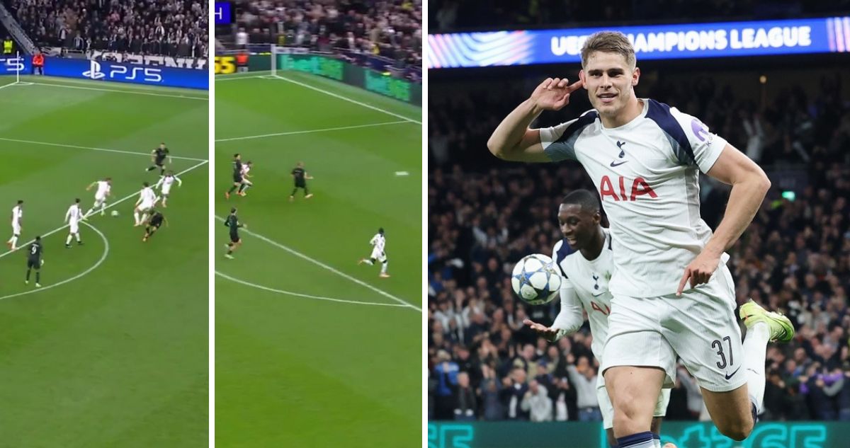 Micky Van de Ven marcó golazo para Tottenham en Champions League.
