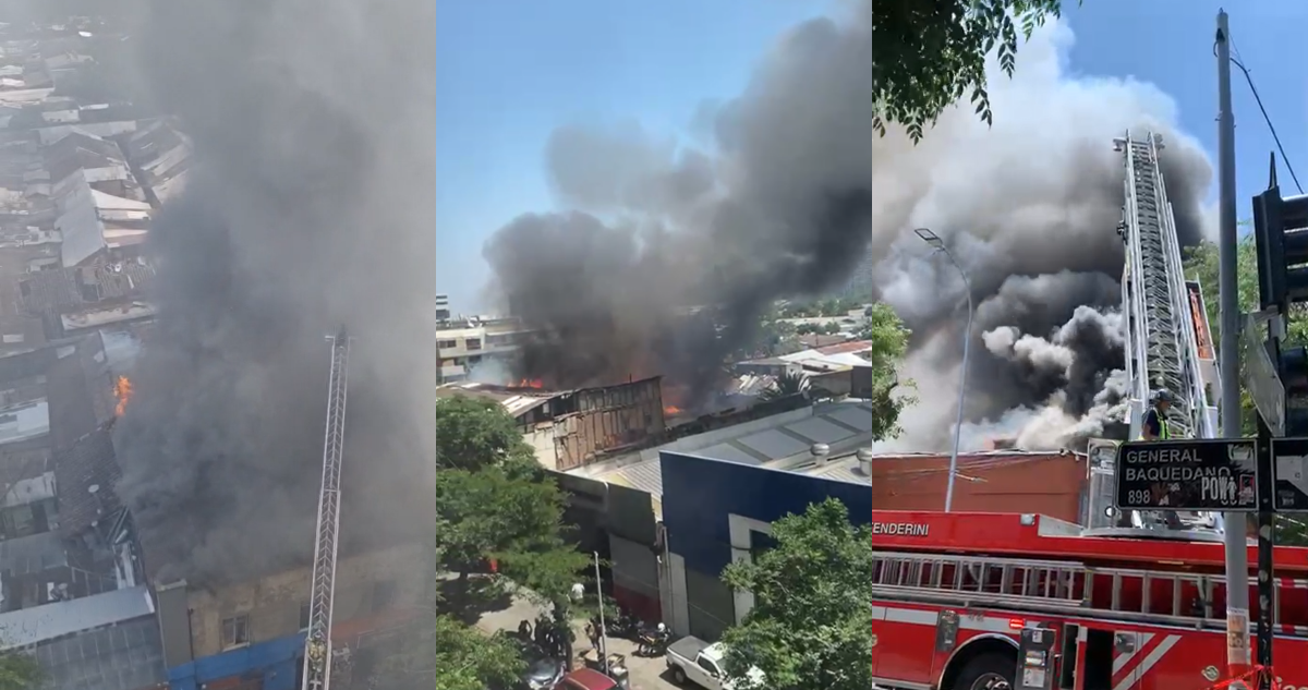 Con derrumbes y rescates: gran incendio afecta a cités y locales comerciales en el centro de Santiago