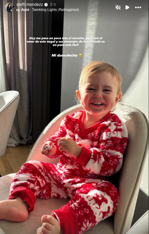 Publicación de steffi Méndez sobre su hijo Gio