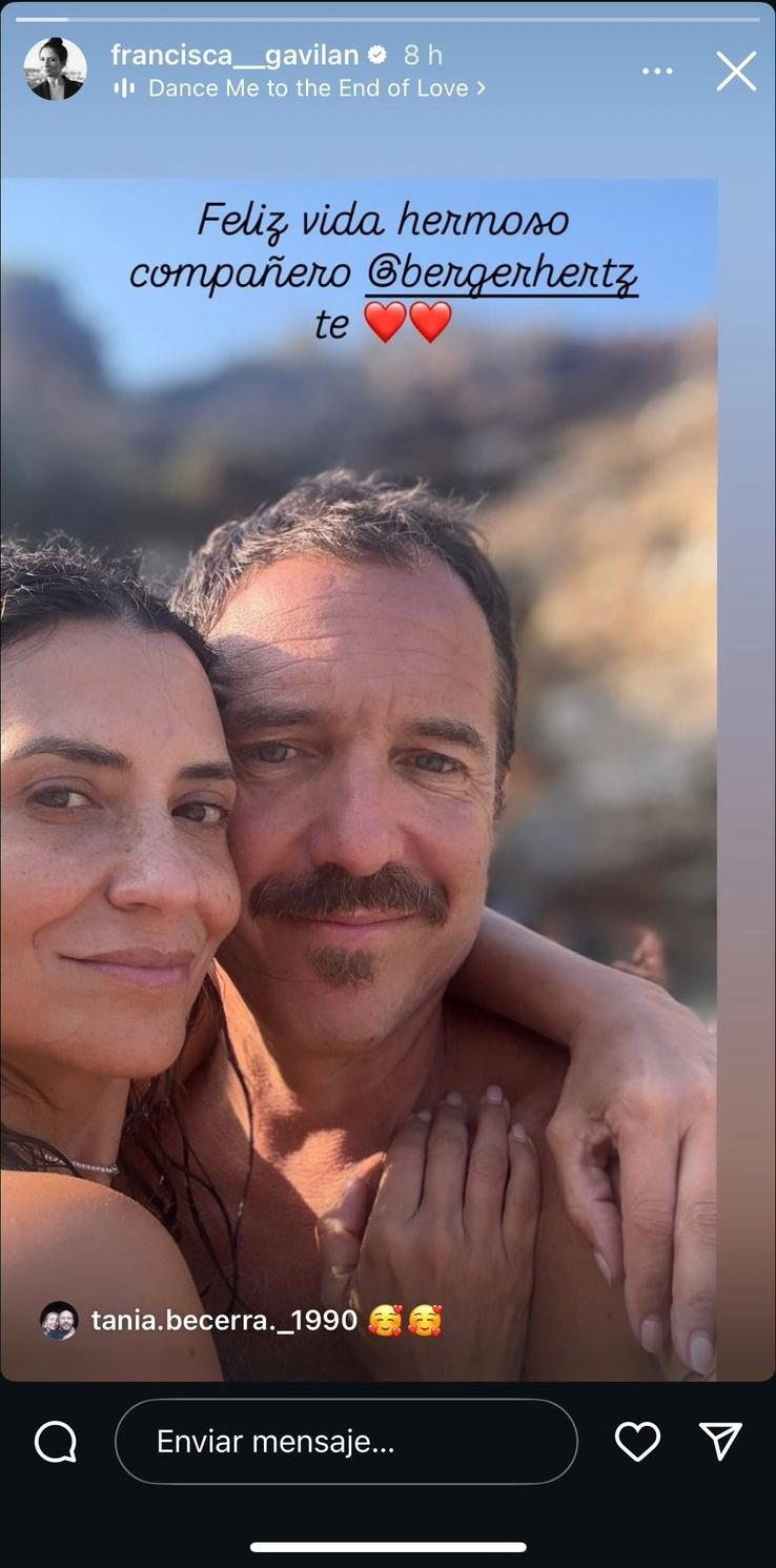 Instagram Storie de Francisca Gavilán junto a su pareja Germán Berger Hertz