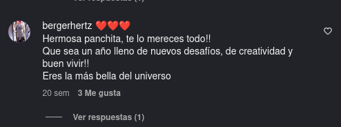 Captura de felicitación de cumpleaños de Germán Berger Hertz a Francisca Gavilán