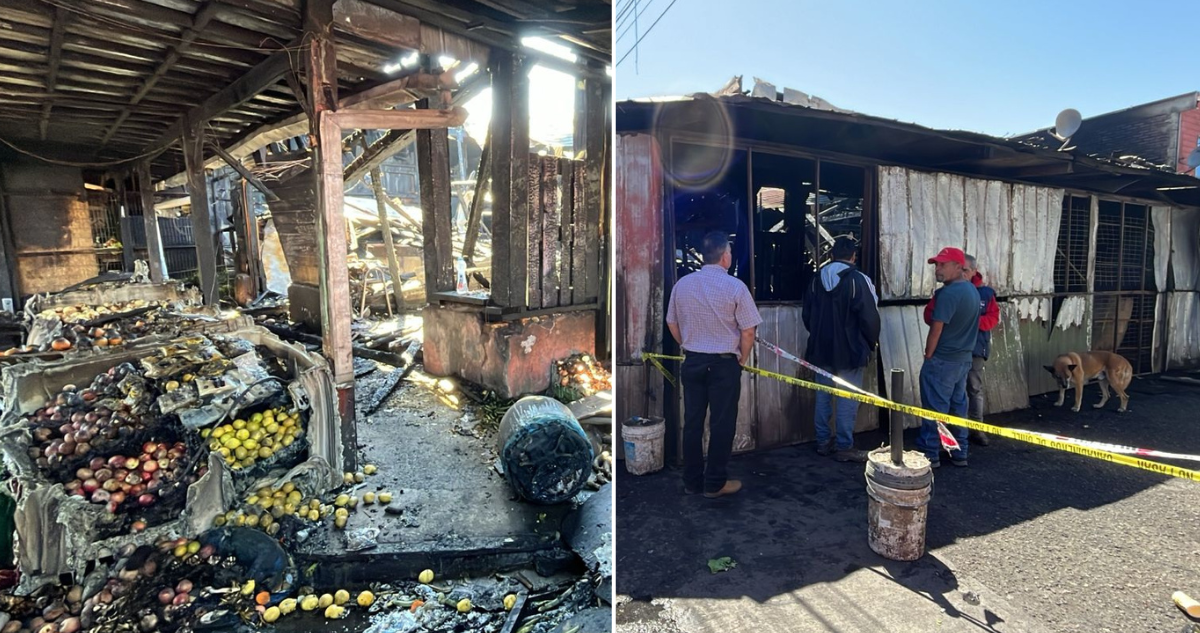 Incendio en feria libre de Lota destruyó nueve locales: no descartan intencionalidad