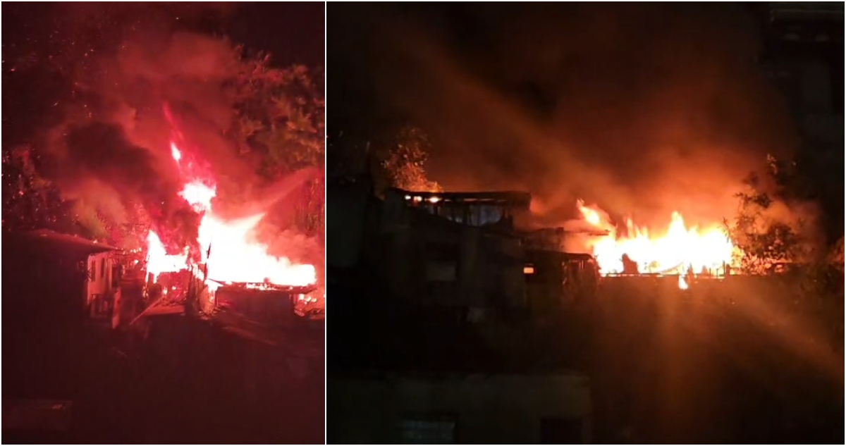 Incendio de viviendas en cerro El Litre