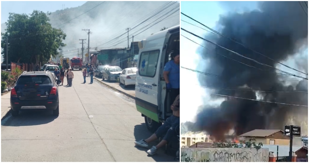Incendio de viviendas en Hijuelas