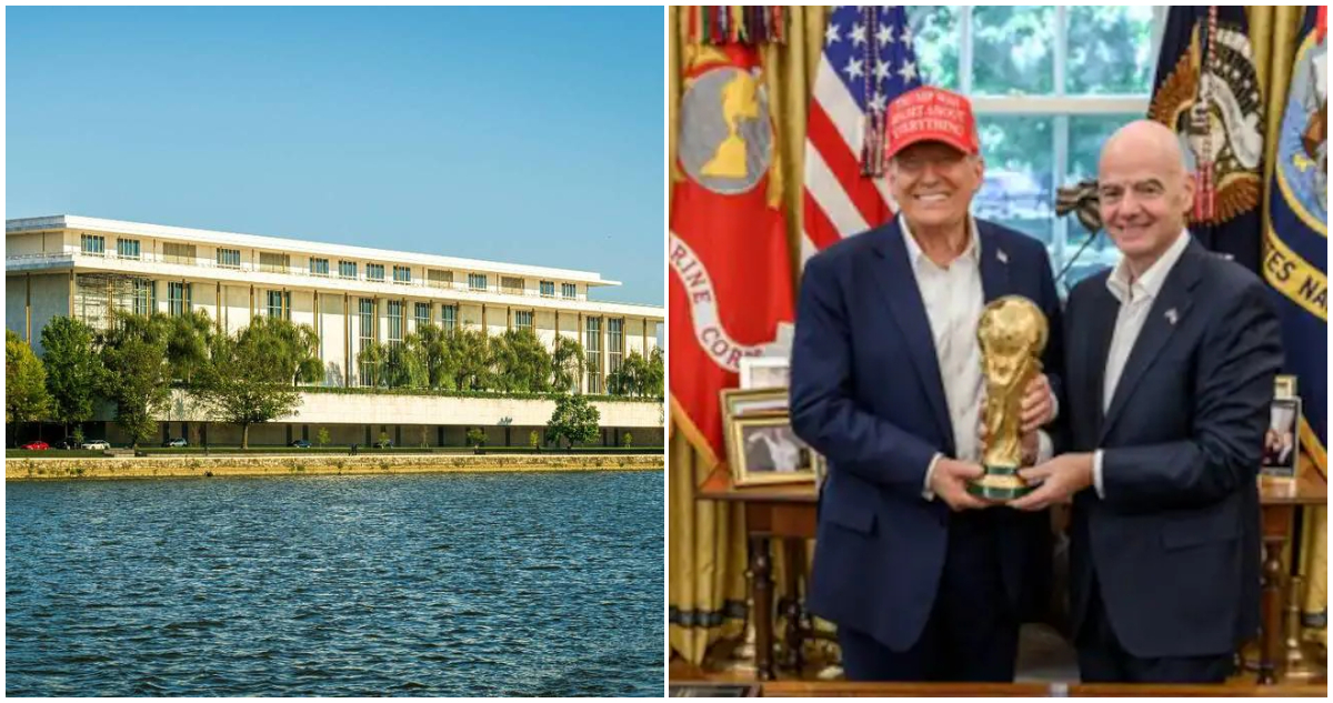 Kennedy Center y Donald Trump con el presidente de FIFA Gianni Infantino.jpg