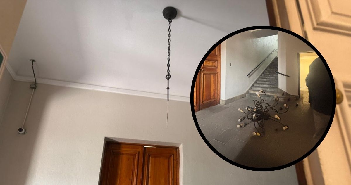 Funcionario de La Moneda resulta herido tras la caída de una lámpara