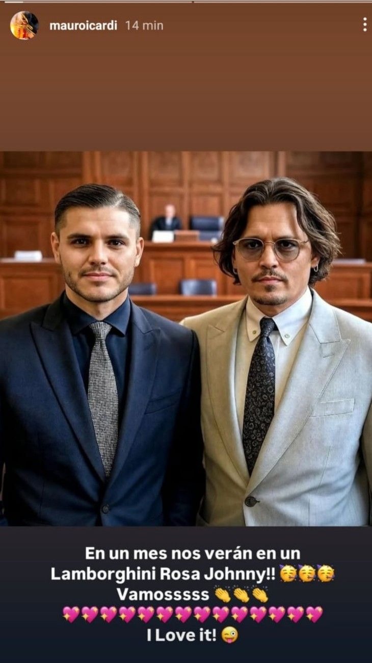 Las fotos del encuentro de Wanda Nara con Johnny Depp para "enfurecer" a su ex Mauro Icardi